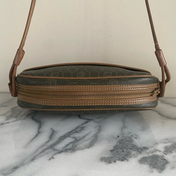 Christian Dior Vintage Crossbody Bag Brown Honeycomb Monogram Coated Canvas - Picture 7 of 12